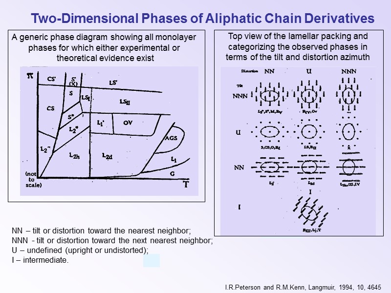 Two-Dimensional Phases of Aliphatic Chain Derivatives A generic phase diagram showing all monolayer 